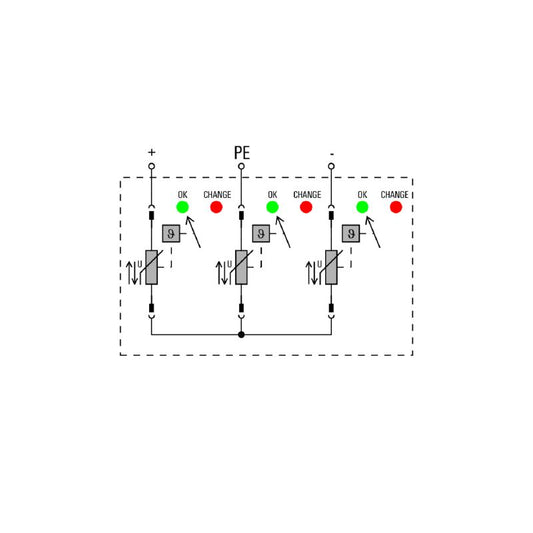 2530580000 - Low Voltage Surge Arrester with Optical Display, Configurations I/II
