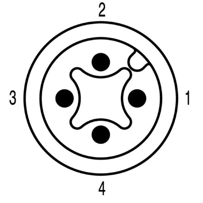 1906300980 - 9.8m M12 to M12 Connector Cable for Sensor Applications