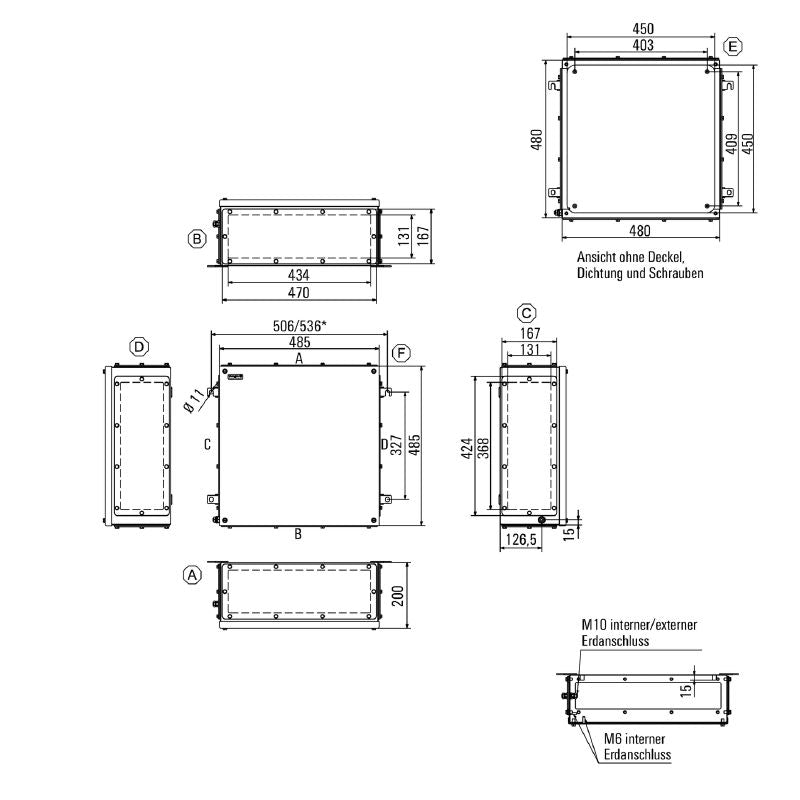 1196310000 - Klippon TB FS Stainless Steel Terminal Box 550mm x 350mm x 150mm