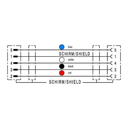 2493720400 - 4m M12 5-Pole Shielded Connecting Line, PUR Material