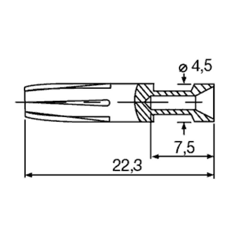 1201500000 - 4 mm² Copper Alloy Heavy-Duty Connector with 2.5 mm Male Contact  (Pack of 100)