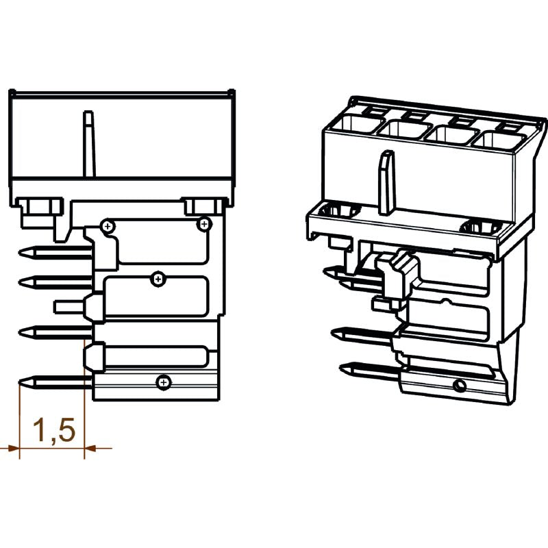 1063220000 - 5mm 4-Pole Right Angle PCB Connector, Tinned Black  (Pack of 108)