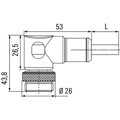 2519460050 - 0.5m PUR Sensor/Actuator Line with 7/8" Connector