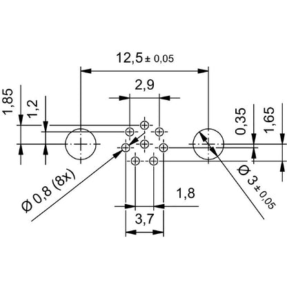 2423400000 - M8 Plug 8-Pole Mounting Thread M12, ROHS Compliant  (Pack of 25)