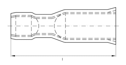 1491980000 - Insulated Cable Lug for 0.5-1mm² Conductors, Red  (Pack of 100)