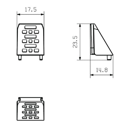 2554740000 - 17.5mm Agate Grey Hood for OMNIMATE Housing  (Pack of 50)