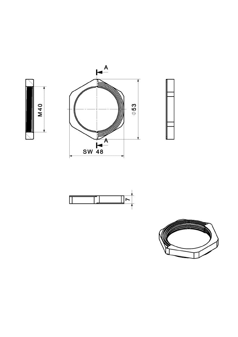 2584050000 - 48mm Glass Fiber Locknut for Cable Entry System  (Pack of 5)