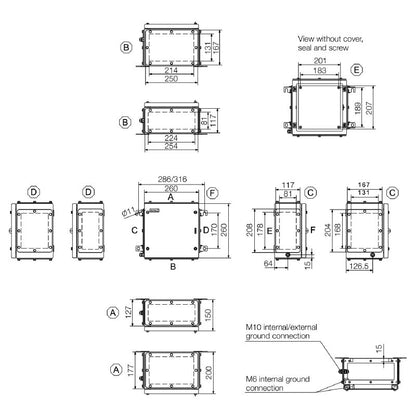 1194680000 - Stainless Steel Terminal Box 260x260x200mm, Corrosion Resistant