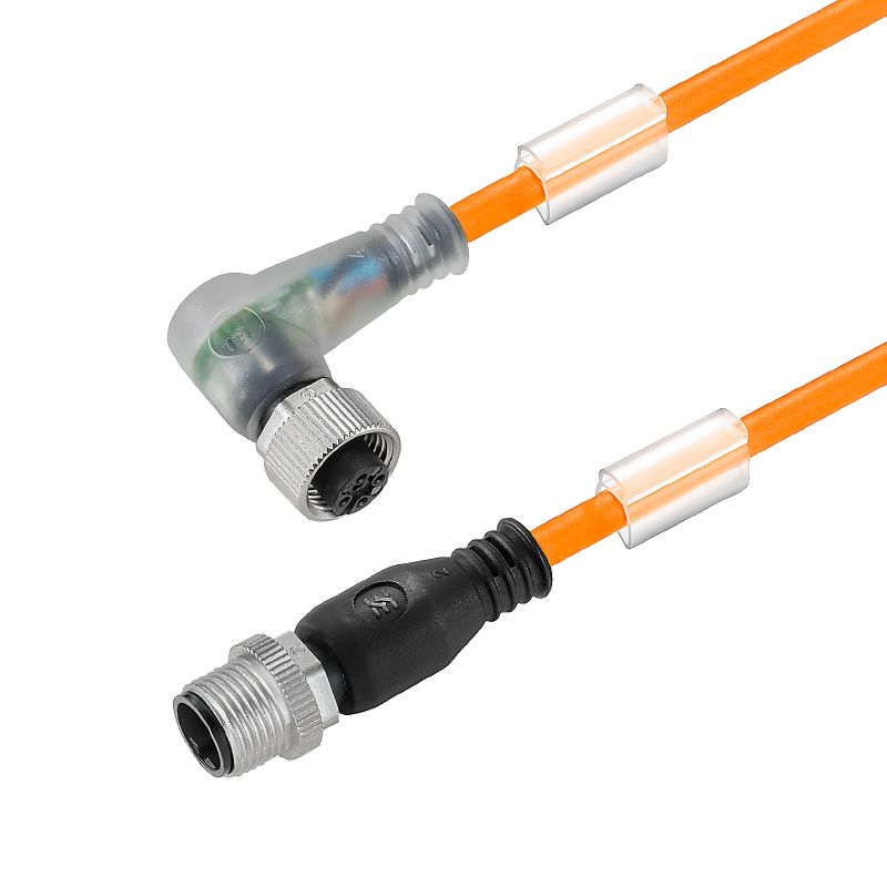 2812720200 - 2m M12 to M12 Cable with 5 Poles and LED Indicator