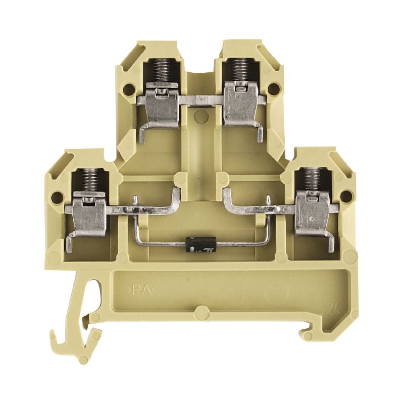 0396360000 - Beige & Yellow 4-Connection Terminal Block, 2-Level, 4mm²  (Pack of 25)
