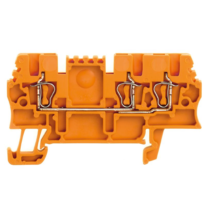 1775550000 - 1.5mm² Feed-Through Terminal, 500V, Snap-On Mount, Orange  (Pack of 100)