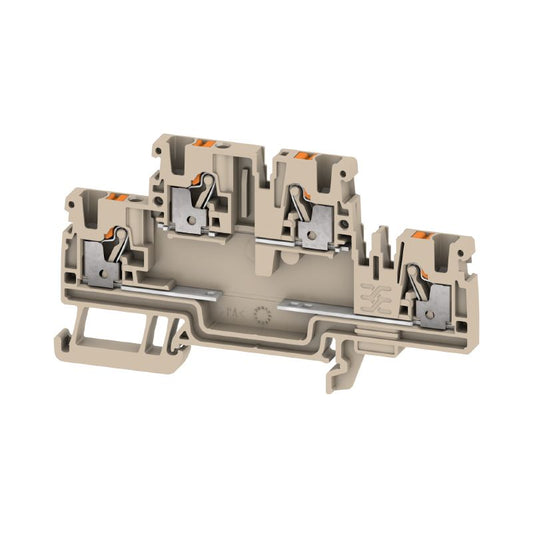 2704340000 - Dark Beige 2.5mm² Push-In Terminal Block for TS 35 Rail  (Pack of 50)
