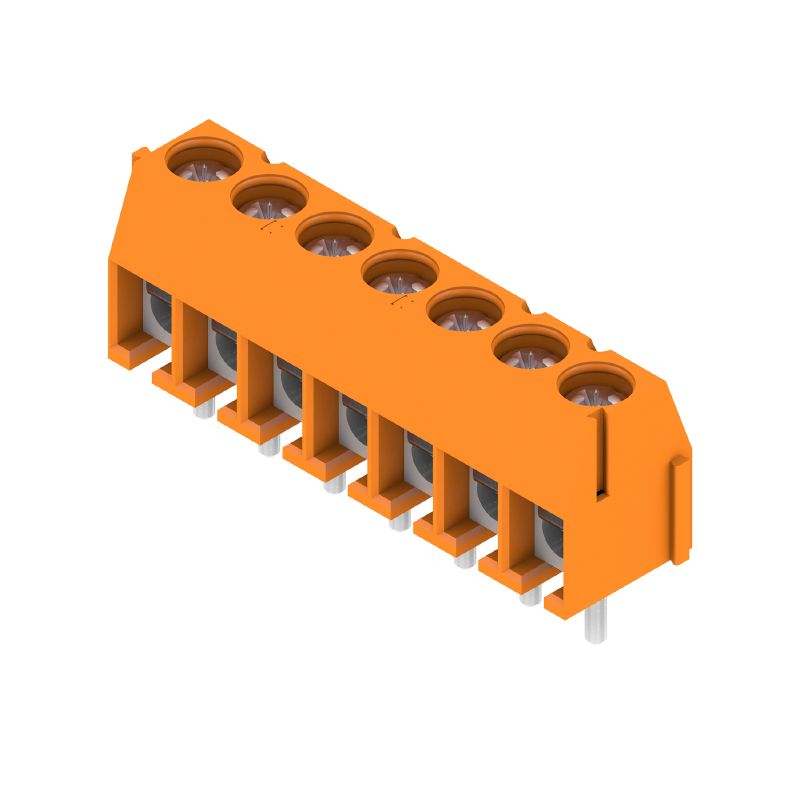 1912370000 - 3.5mm Orange PCB Terminal, 7 Poles, 90° Angled  (Pack of 100)