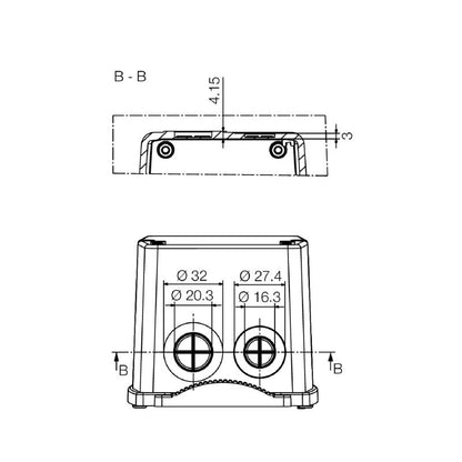 2703920000 - IP65 Black Polycarbonate Enclosure, 183mm x 104mm x 129mm