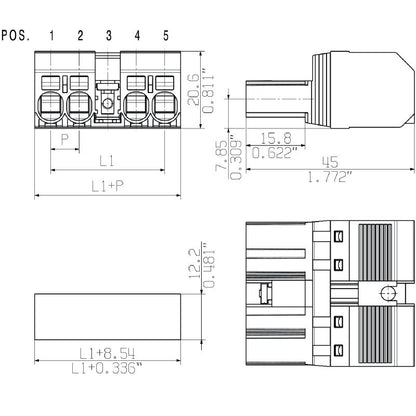 1510970000 - 7.62mm Male PCB Connector, 180° Angle, 4 Poles  (Pack of 40)