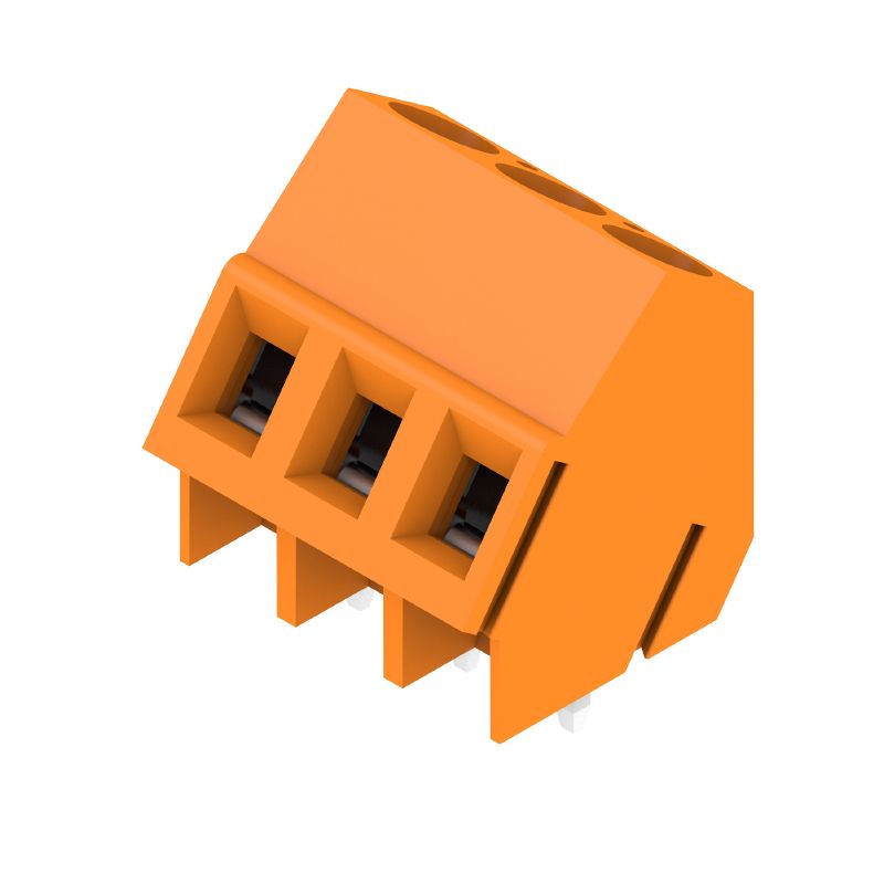 1716130000 - 5.08mm 3-Pole Orange PCB Terminals with 135° Solder Pins  (Pack of 500)