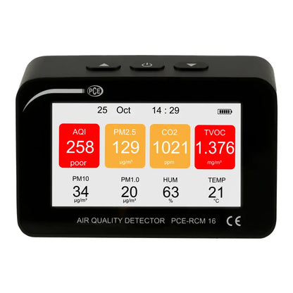 PCE-RCM 16 - 4.3" Air Quality Meter with CO2 and Humidity Monitoring