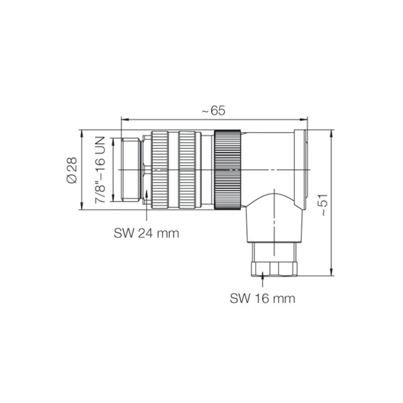 1808830000 - 7/8" Field Attachable Connector for Cables 6-8mm