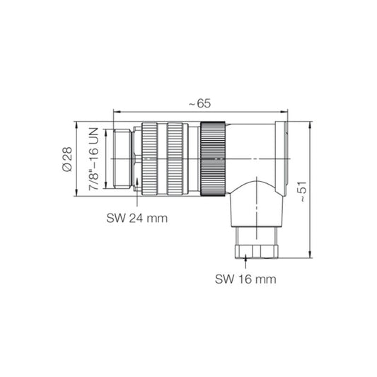 1808830000 - 7/8" Field Attachable Connector for Cables 6-8mm