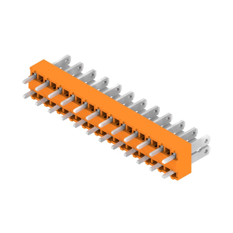 9500520000 - 5mm 12-Pole PCB Terminal, 180° Mounting, Orange Connection  (Pack of 50)