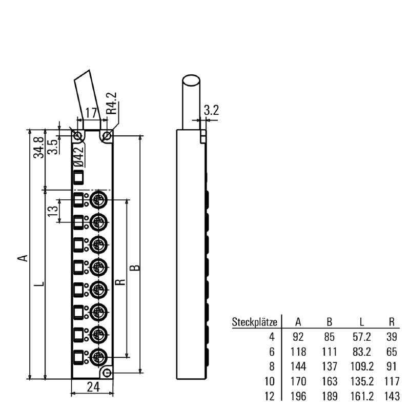 1828640000 - 5m PNP Cable with LED Indicator, 30V Operation