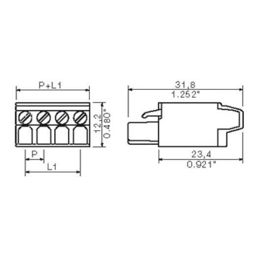 2447930000 - 5.08mm Female PCB Connector with 19 Poles, 180° Angle  (Pack of 18)