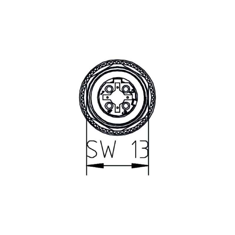 2672420000 - IP67 M12 Connector, 4-Pole, Gold-Plated, 4-9mm Cables