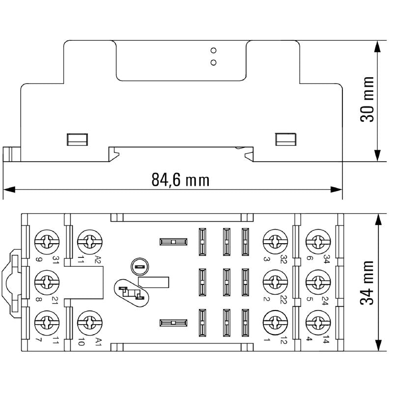 7760056226 - 10A D-SERIES Relay Socket, 30mm x 84.6mm, RoHS Compliant  (Pack of 10)