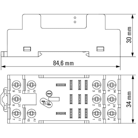 7760056226 - 10A D-SERIES Relay Socket, 30mm x 84.6mm, RoHS Compliant  (Pack of 10)
