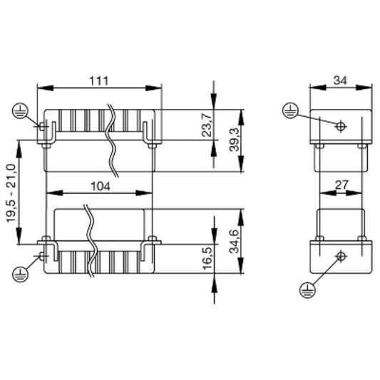 1601720000 - Crimp Connector with 64 Poles, 250V, Copper Alloy