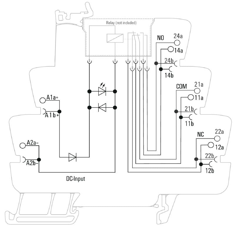 1124090000 - 12VDC Relay Socket with 2 Contacts & Tension-Clamp Connection  (Pack of 10)