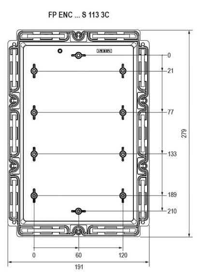 2632820000 - Durable IP65 Black Enclosure, 191x279x113mm, Polycarbonate
