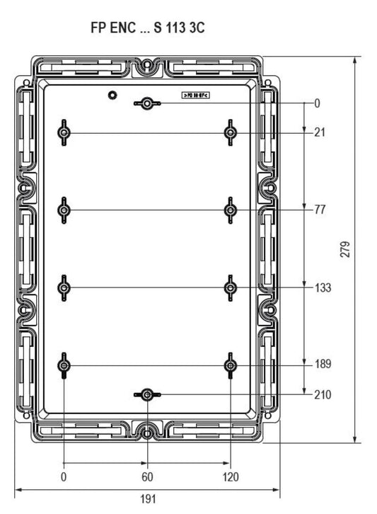 2632820000 - Durable IP65 Black Enclosure, 191x279x113mm, Polycarbonate