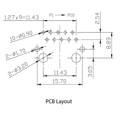 2564420000 - Durable 10-Pole 90° RJ45 Transformer Jack for PCB Connections  (Pack of 120)