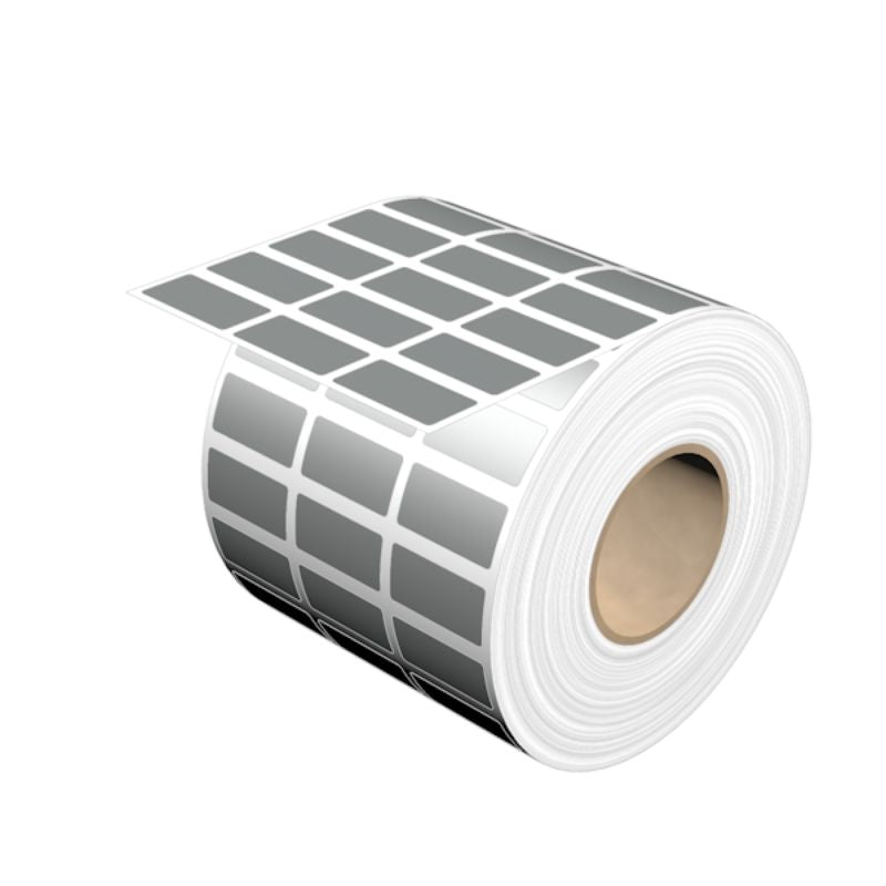 1751750001 - 12x25mm Self-Adhesive Device Markers, Silver, Temp Range -40°C to 150°C