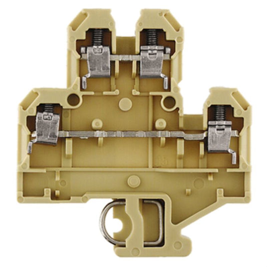 1338260000 - Beige and Yellow 4mm² Modular Terminal with 4 Connections  (Pack of 10)
