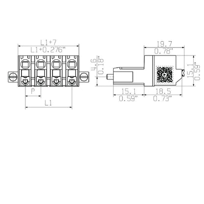 1043670000 - 7.62mm PCB Male Connector with Push-In Mechanism  (Pack of 72)