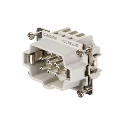 1745820000 - Six-Pole Insert, 500V/24A, 51mm Deep Copper Alloy