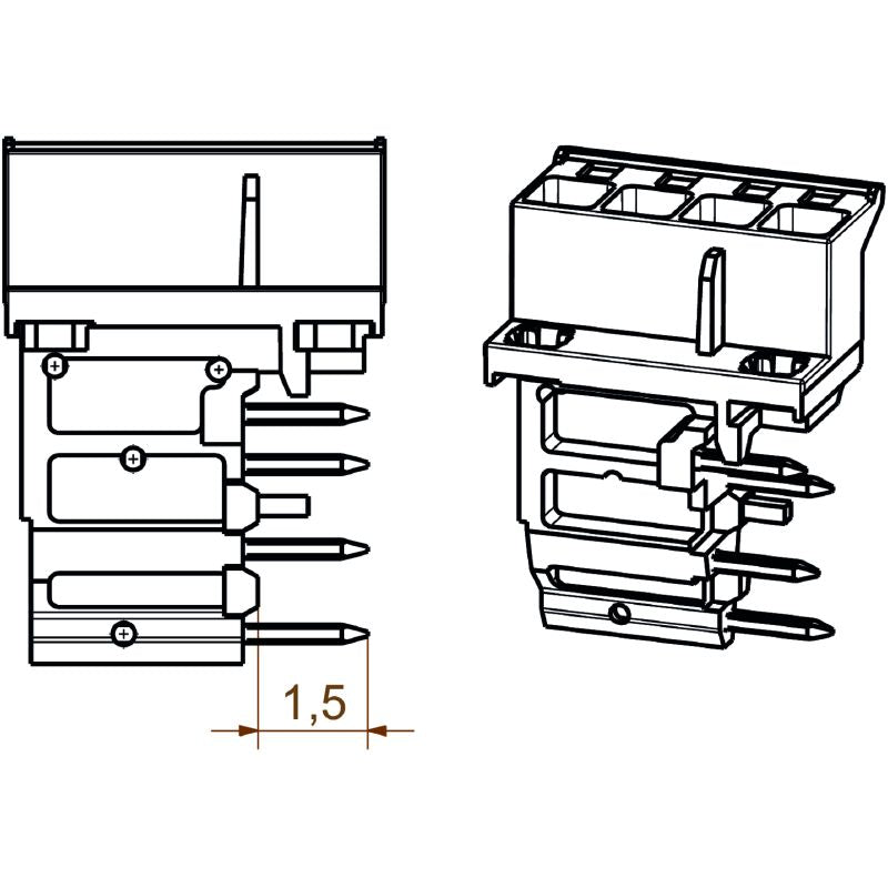 1063150000 - 5mm 4-Pole PCB Connector with Solder Pins, Black  (Pack of 108)