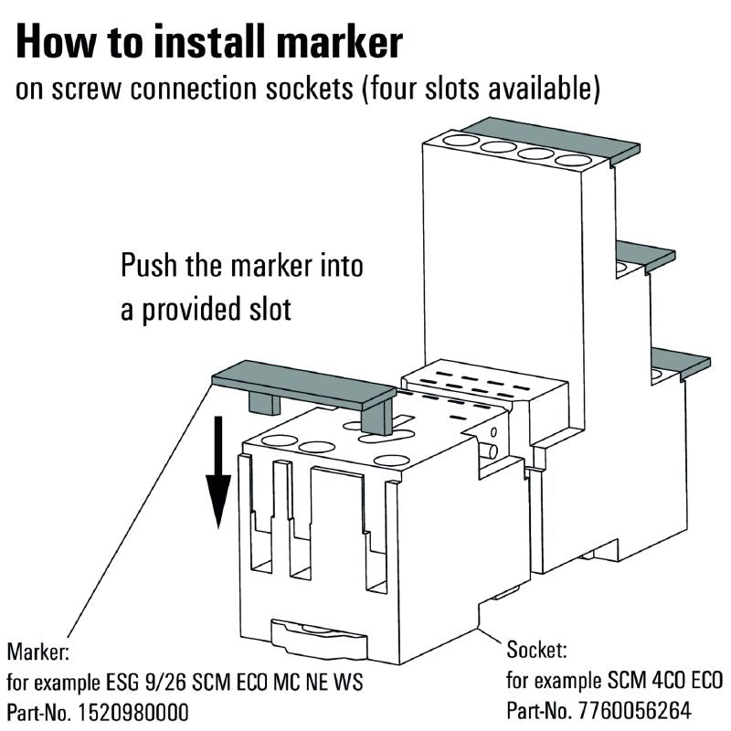 7760056263 - 12A SCM 2CO ECO Relay Socket with Screw Connections  (Pack of 10)
