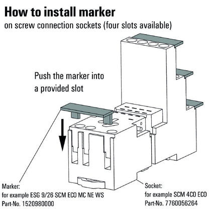 7760056263 - 12A SCM 2CO ECO Relay Socket with Screw Connections  (Pack of 10)