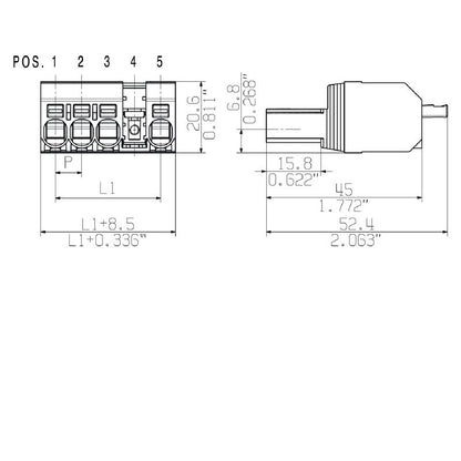 2630470000 - 7.62mm 4-Pole PCB Connector with PUSH IN Actuator  (Pack of 48)