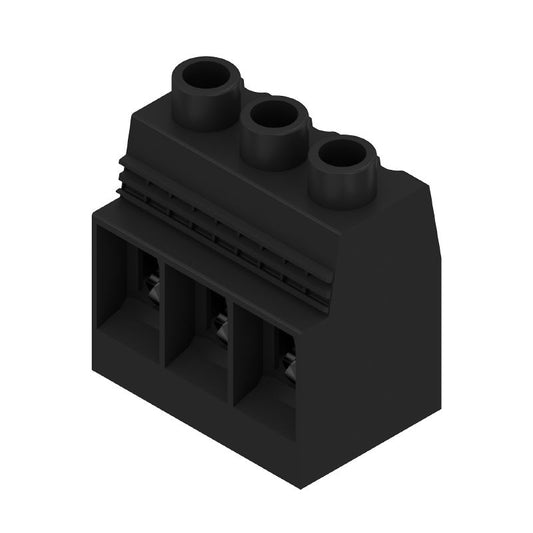 1047140000 - 15mm Black PCB Terminal, 90° Angle, 3 Poles, 4.5mm Solder Pin  (Pack of 10)