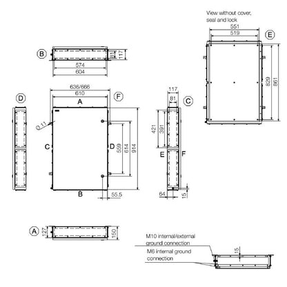 1200880000 - Industrial 914mm Stainless Steel Terminal Box, Electropolished Finish
