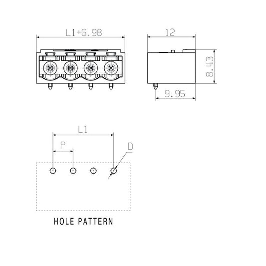 2599830000 - 5.08mm Black Male PCB Connector, 90° Elbow, 2 Poles  (Pack of 350)