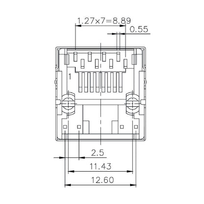 2562960000 - 12-Pole Cat 5 RJ45 Jack, 180° THT Connection  (Pack of 120)