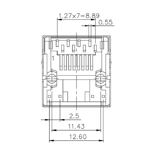 2562960000 - 12-Pole Cat 5 RJ45 Jack, 180° THT Connection  (Pack of 120)