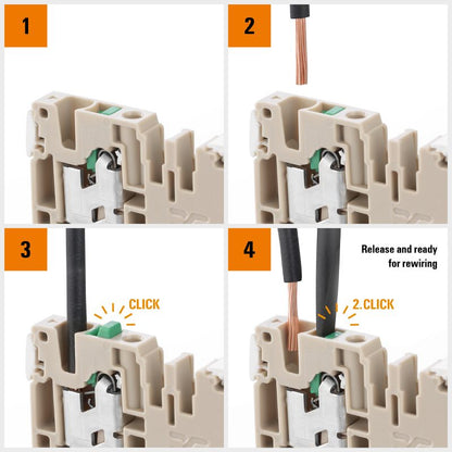2875120000 - Orange 2.5 mm² Terminal Block, 24 A Capacity  (Pack of 100)
