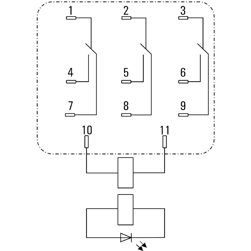 2765450000 - 3-Contact 10A Relay for 230V AC Applications  (Pack of 10)