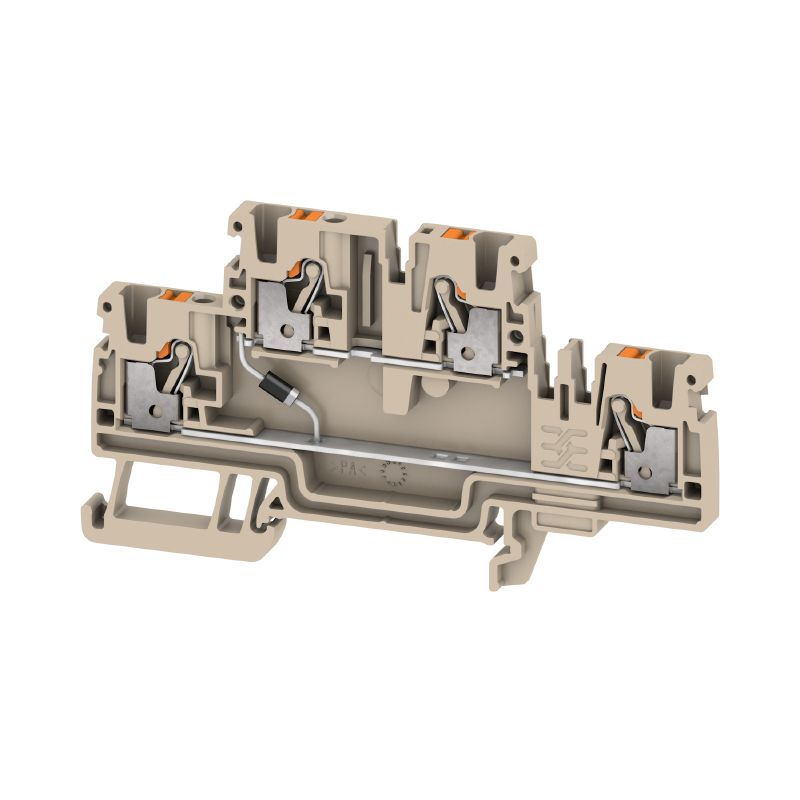 2704370000 - Push-In 2.5 mm² Terminal Block, 500 V, Dark Beige  (Pack of 50)